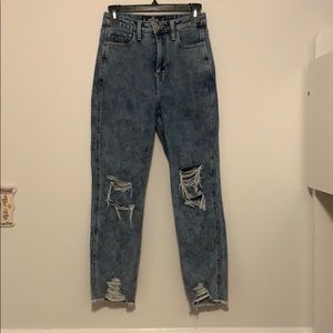 Hollister acid wash mom jeans